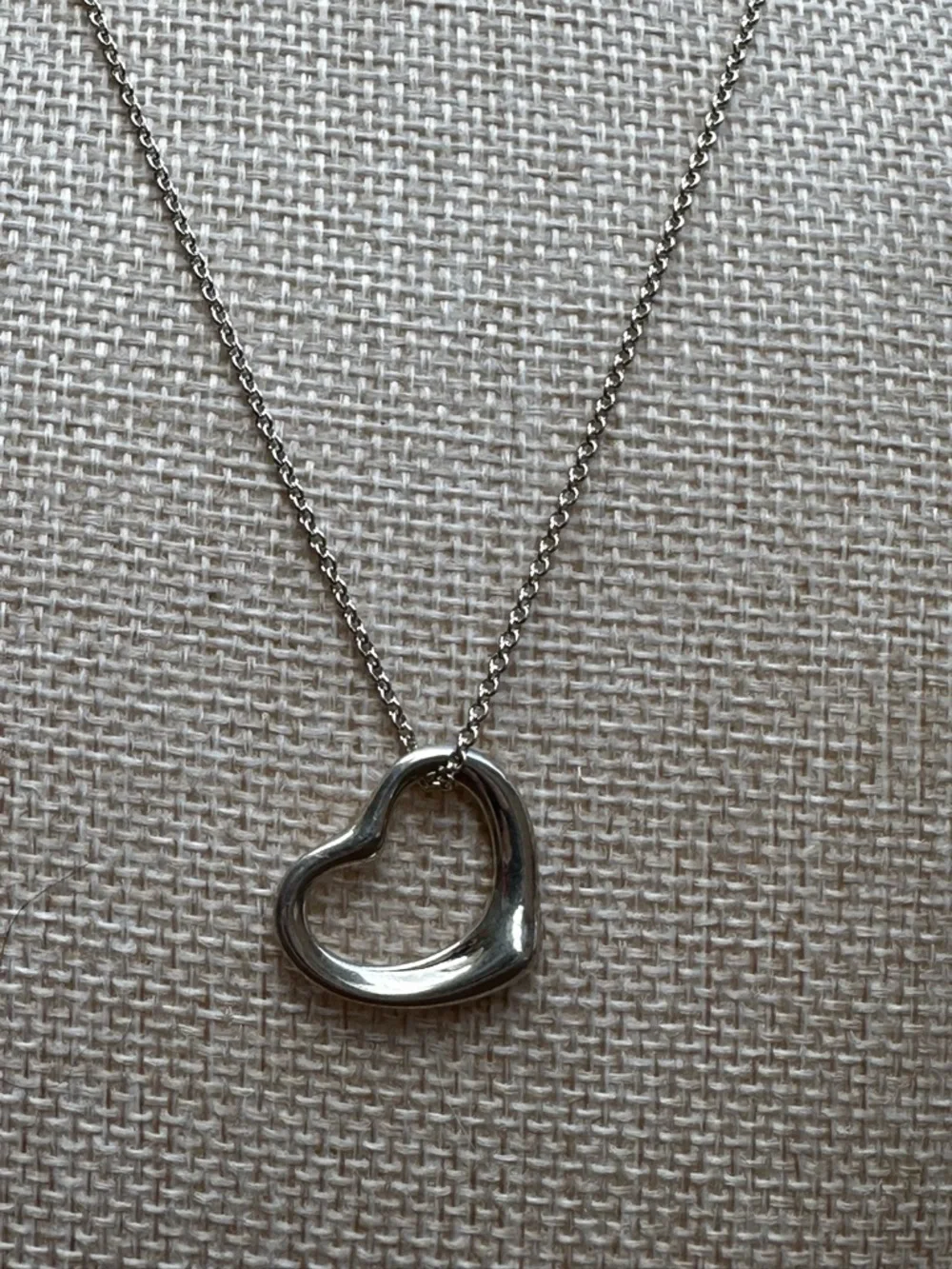 Tiffany & Co. Elsa Peretti Sterling Silver Open Heart Necklace